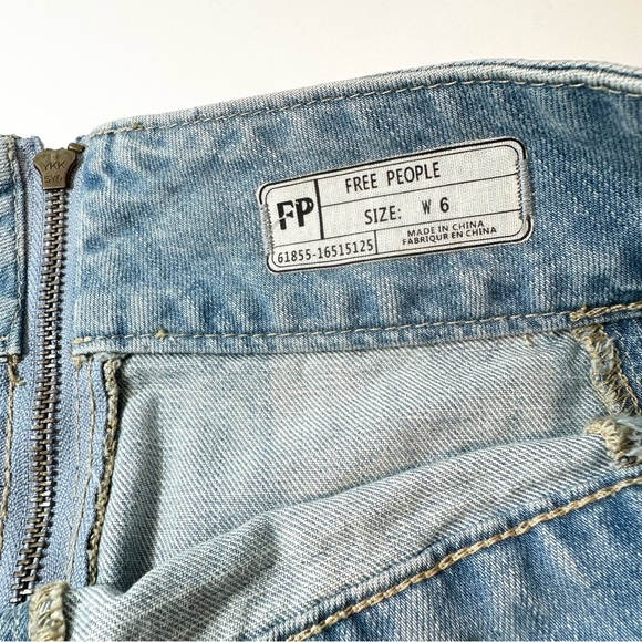 Free People Zip To It Beta Wash Denim Mini Skirt - Picture 9 of 13